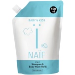 NAÏF 2-in-1 šampoon ja pesugeel 0% lõhnaaineid (TÄITEPAKEND) 500ml
