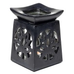 Oil burner Lotus black soapstone