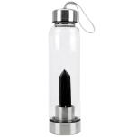 Water bottle with crystal rod, Obsidian, 550ml