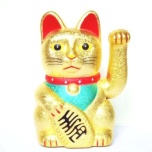 Golden lucky cat, 13.5 cm