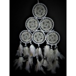 Crocheted dreamcatcher white pyramid 15cm